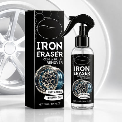 Fast-acting rust remover spray for wheels, rims and metal surfaces