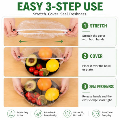 🔥Limit Time Offer!!! BUY 1 GET 1 FREE!!!🔥100PCS Disposable Stretch Food Covers for Bowls & Plates
