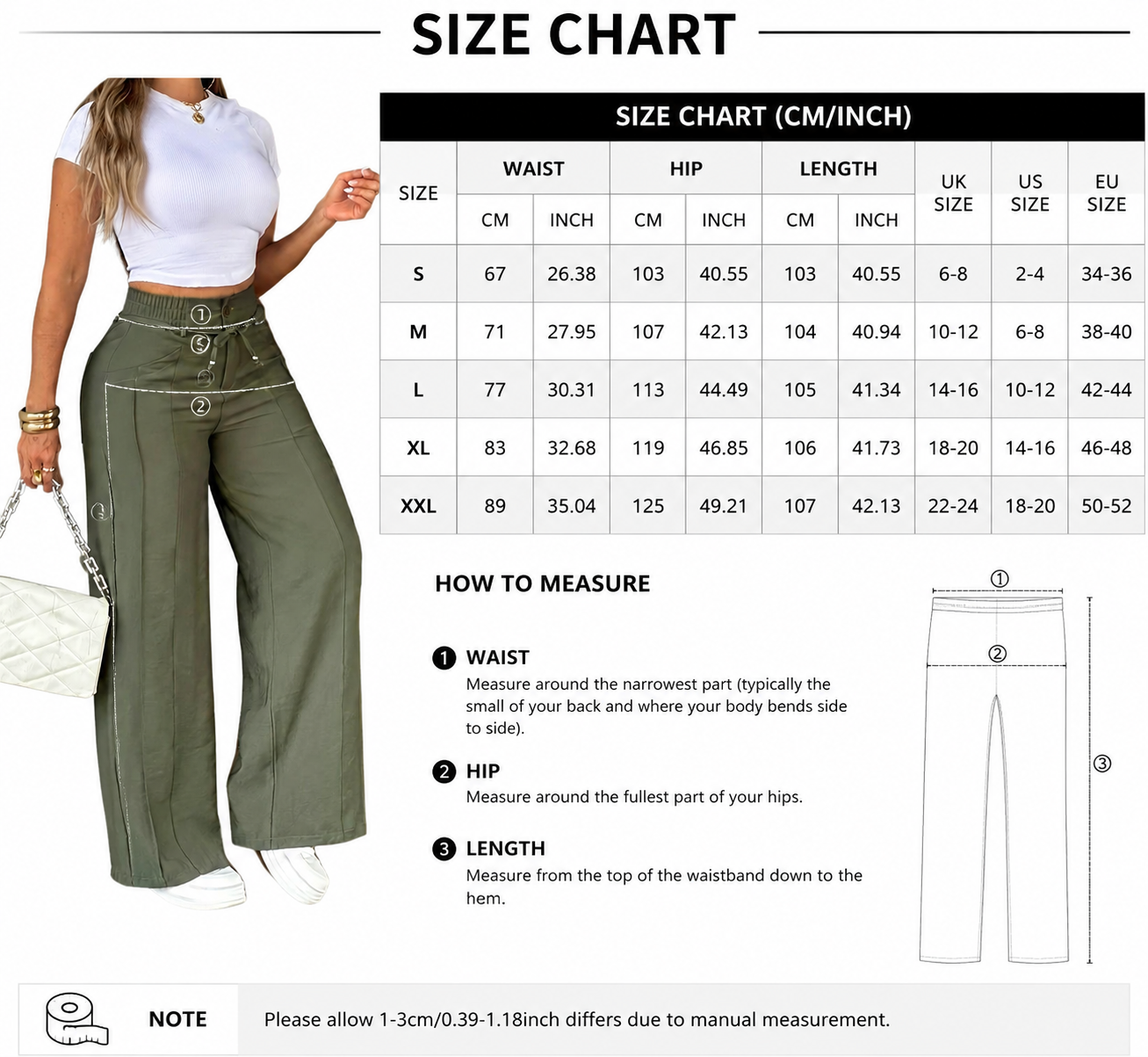 2026 New Women's Wide-Leg Pants, Seam Detail, High Waist Elastic Waist Trousers