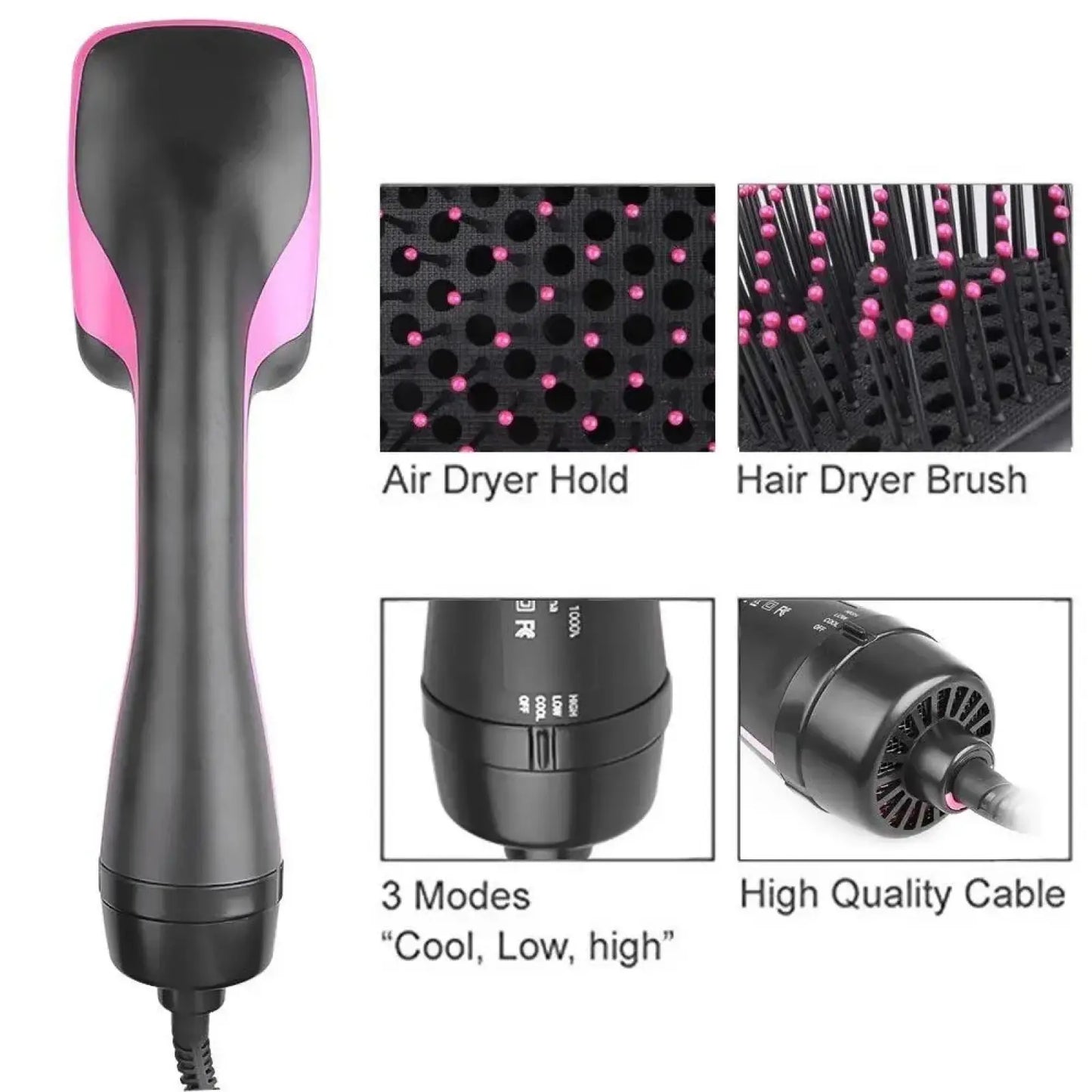 2 in 1 Hair Dryer Brush, Negative Ion Hair Dryer Brush, Hot Air Brush, Hair Styling Tool for Women & Girls, Hairdressing Tool.