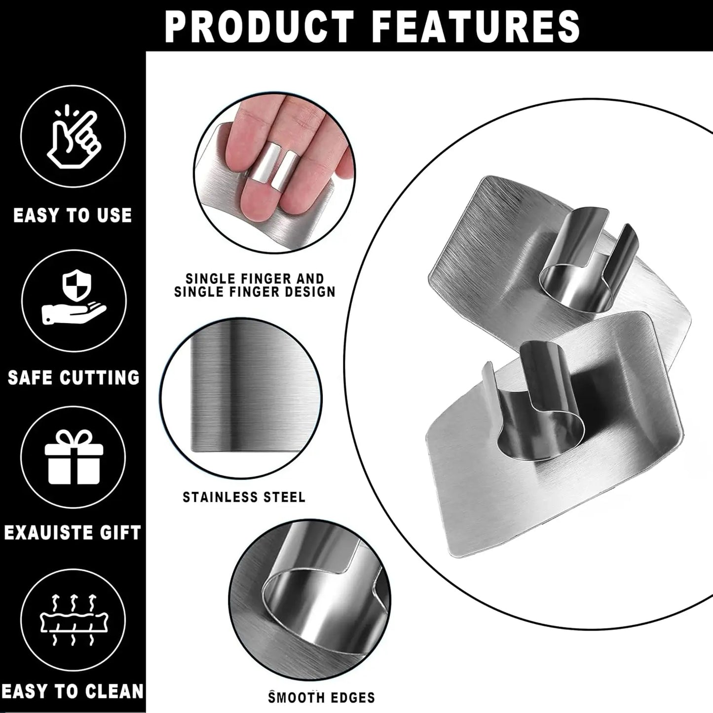 🔥LAST DAY SALE ONLY!! ✨BUY 1 GET 1 FREE!!!🔥Finger Guards for Cutting, Stainless Steel Finger Protector for Cutting Food