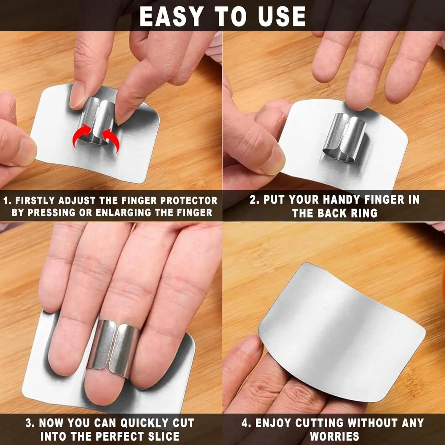 🔥LAST DAY SALE ONLY!! ✨BUY 1 GET 1 FREE!!!🔥Finger Guards for Cutting, Stainless Steel Finger Protector for Cutting Food