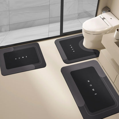 3-Piece Quick-Drying Absorbent Bathroom Mat Set with Non-Slip Rubber Backing