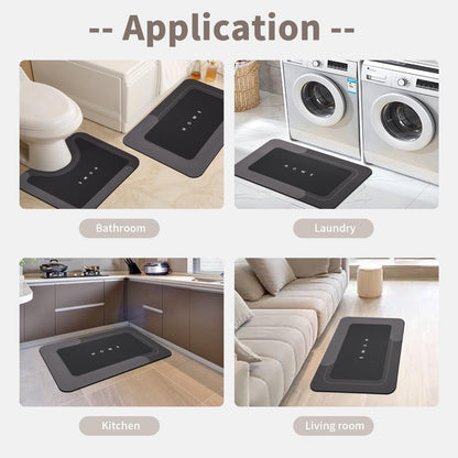 3-Piece Quick-Drying Absorbent Bathroom Mat Set with Non-Slip Rubber Backing