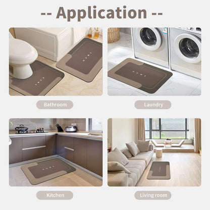 3-Piece Quick-Drying Absorbent Bathroom Mat Set with Non-Slip Rubber Backing