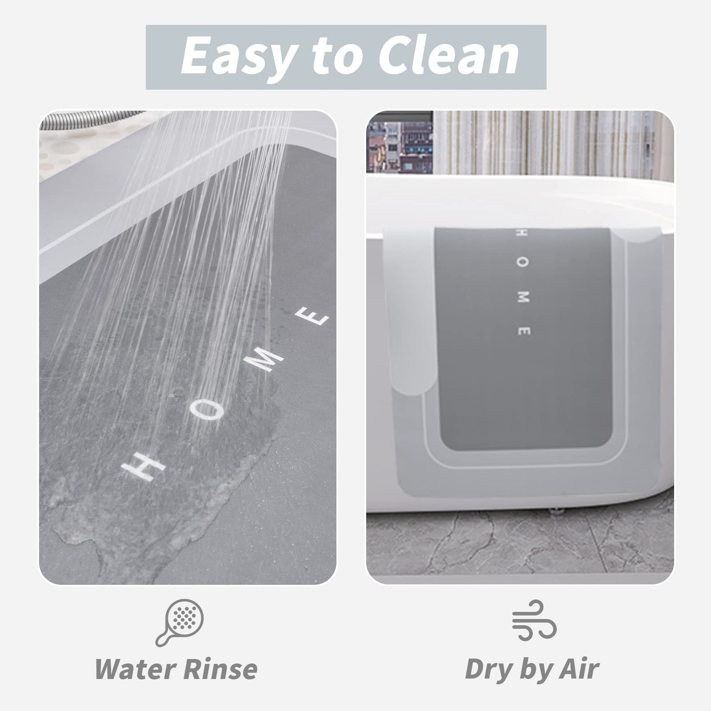 3-Piece Quick-Drying Absorbent Bathroom Mat Set with Non-Slip Rubber Backing