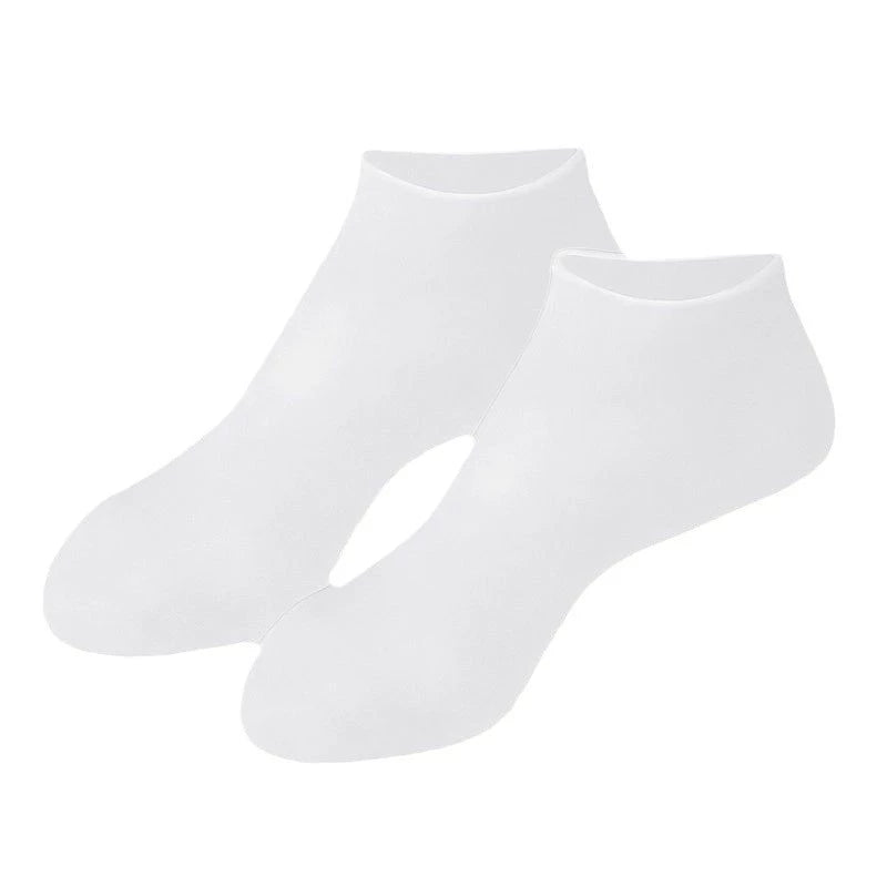 Reusable Silicone Foot Care Socks – Moisturizing Heel Mask Socks for Dry Cracked Feet, Soft Gel Foot Covers, Home Spa Pedicure Treatment