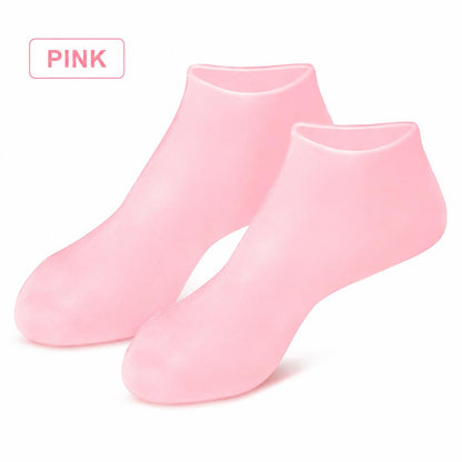 Reusable Silicone Foot Care Socks – Moisturizing Heel Mask Socks for Dry Cracked Feet, Soft Gel Foot Covers, Home Spa Pedicure Treatment